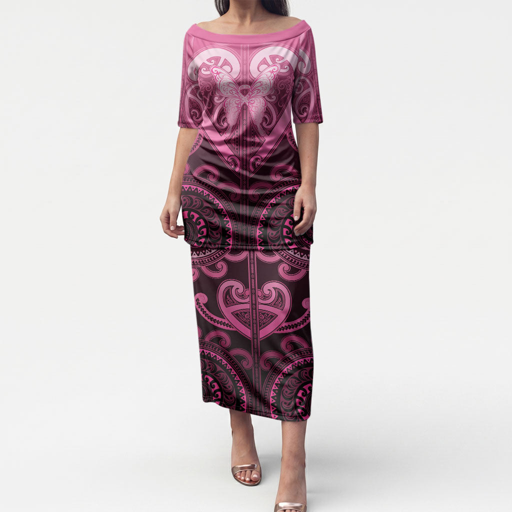 Aotearoa Breast Cancer Puletasi Maori Tribal Pattern