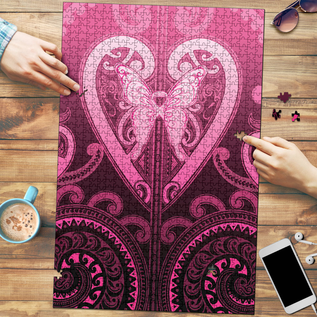 Aotearoa Breast Cancer Puzzle Maori Tribal Pattern
