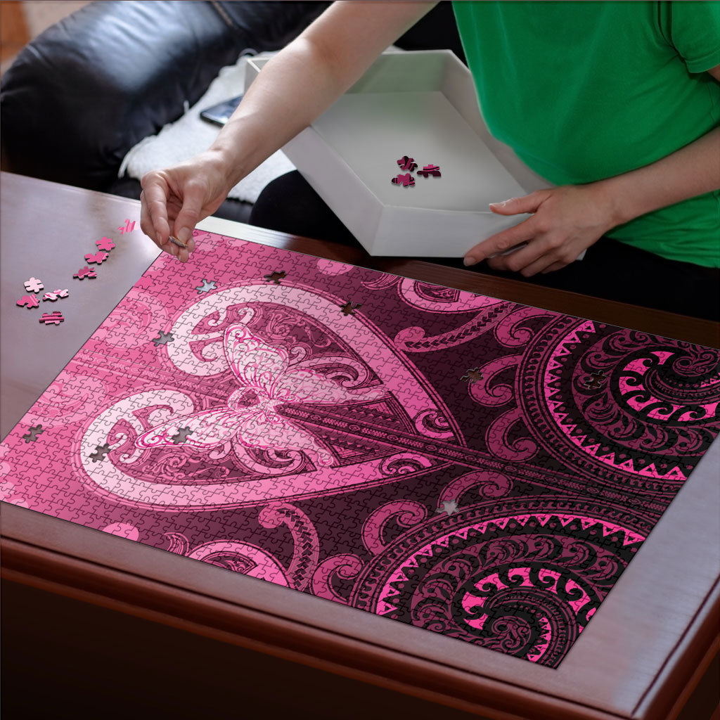 Aotearoa Breast Cancer Puzzle Maori Tribal Pattern