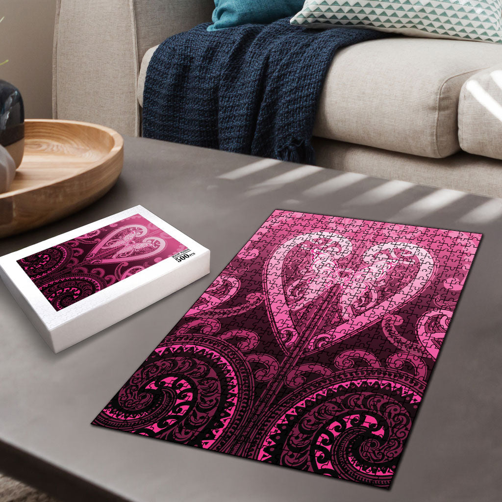 Aotearoa Breast Cancer Puzzle Maori Tribal Pattern
