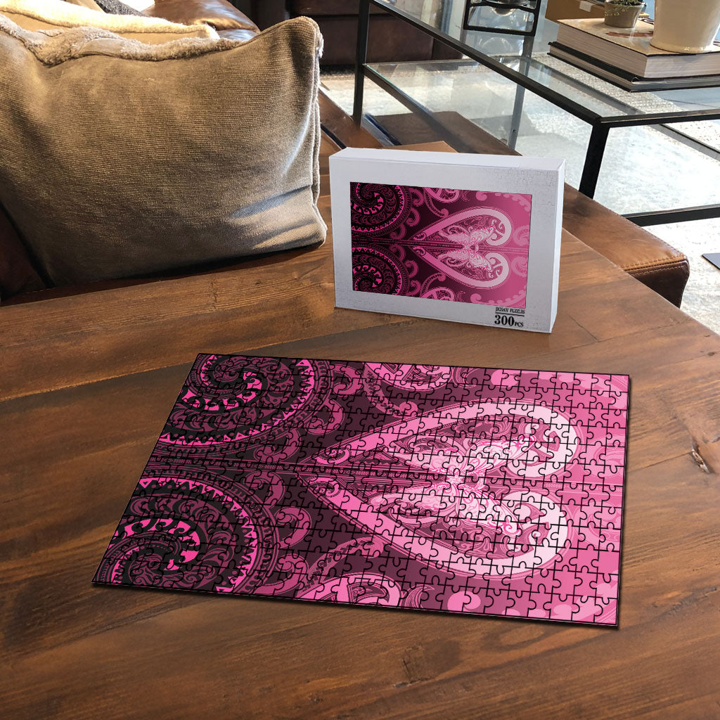 Aotearoa Breast Cancer Puzzle Maori Tribal Pattern