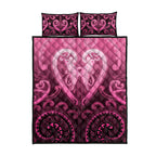 Aotearoa Breast Cancer Quilt Bed Set Maori Tribal Pattern