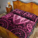 Aotearoa Breast Cancer Quilt Bed Set Maori Tribal Pattern