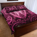 Aotearoa Breast Cancer Quilt Bed Set Maori Tribal Pattern