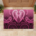 Aotearoa Breast Cancer Rubber Doormat Maori Tribal Pattern
