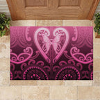 Aotearoa Breast Cancer Rubber Doormat Maori Tribal Pattern