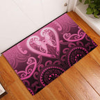 Aotearoa Breast Cancer Rubber Doormat Maori Tribal Pattern