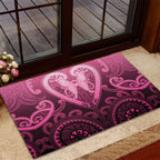 Aotearoa Breast Cancer Rubber Doormat Maori Tribal Pattern