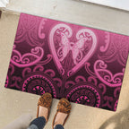 Aotearoa Breast Cancer Rubber Doormat Maori Tribal Pattern
