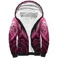 Aotearoa Breast Cancer Sherpa Hoodie Maori Tribal Pattern