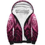 Aotearoa Breast Cancer Sherpa Hoodie Maori Tribal Pattern