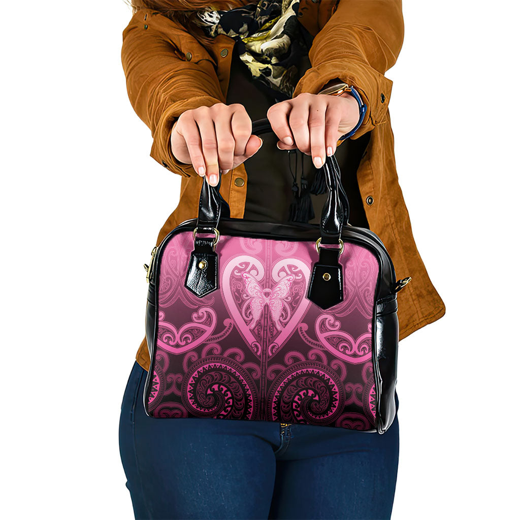 Aotearoa Breast Cancer Shoulder Handbag Maori Tribal Pattern