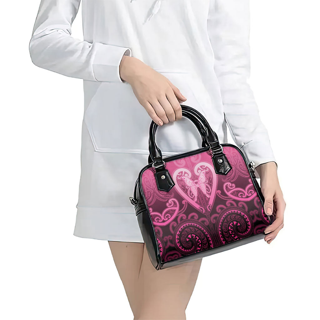 Aotearoa Breast Cancer Shoulder Handbag Maori Tribal Pattern