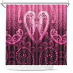 Aotearoa Breast Cancer Shower Curtain Maori Tribal Pattern