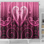 Aotearoa Breast Cancer Shower Curtain Maori Tribal Pattern