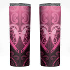 Aotearoa Breast Cancer Skinny Tumbler Maori Tribal Pattern