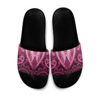 Aotearoa Breast Cancer Slide Sandals Maori Tribal Pattern