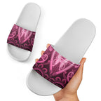 Aotearoa Breast Cancer Slide Sandals Maori Tribal Pattern
