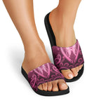 Aotearoa Breast Cancer Slide Sandals Maori Tribal Pattern