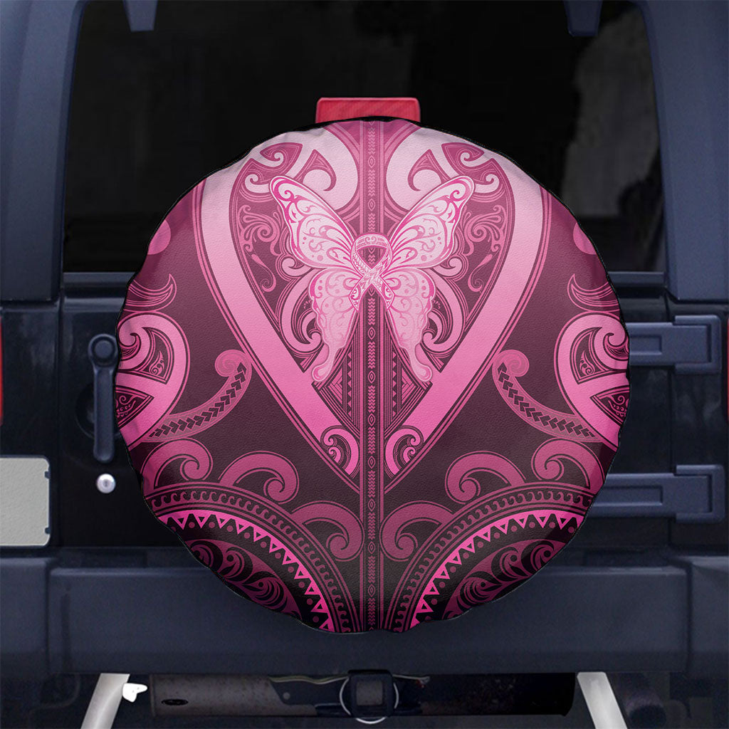Aotearoa Breast Cancer Spare Tire Cover Maori Tribal Pattern