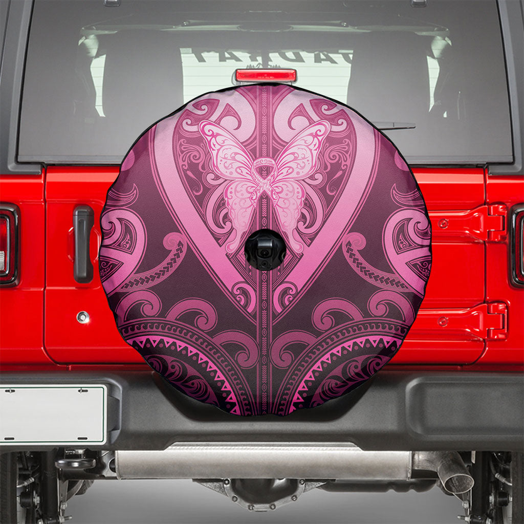 Aotearoa Breast Cancer Spare Tire Cover Maori Tribal Pattern