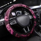 Aotearoa Breast Cancer Steering Wheel Cover Maori Tribal Pattern