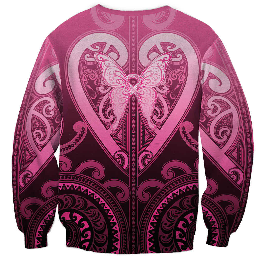 Aotearoa Breast Cancer Sweatshirt Maori Tribal Pattern