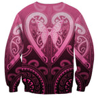 Aotearoa Breast Cancer Sweatshirt Maori Tribal Pattern