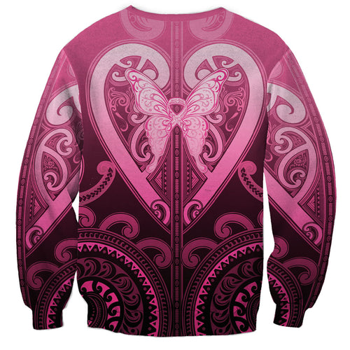 Aotearoa Breast Cancer Sweatshirt Maori Tribal Pattern