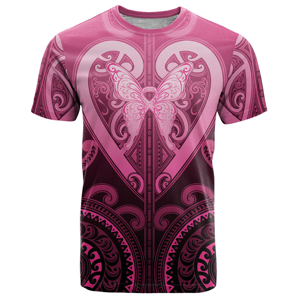 Aotearoa Breast Cancer T Shirt Maori Tribal Pattern