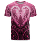 Aotearoa Breast Cancer T Shirt Maori Tribal Pattern