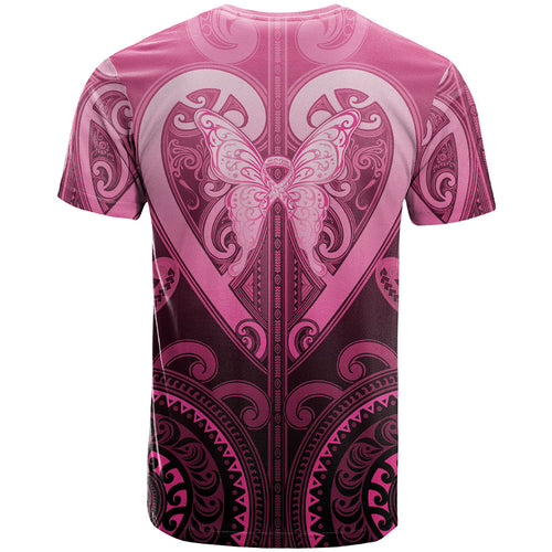 Aotearoa Breast Cancer T Shirt Maori Tribal Pattern