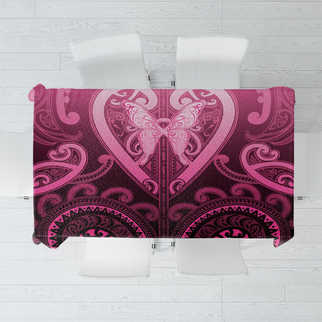 Aotearoa Breast Cancer Tablecloth Maori Tribal Pattern
