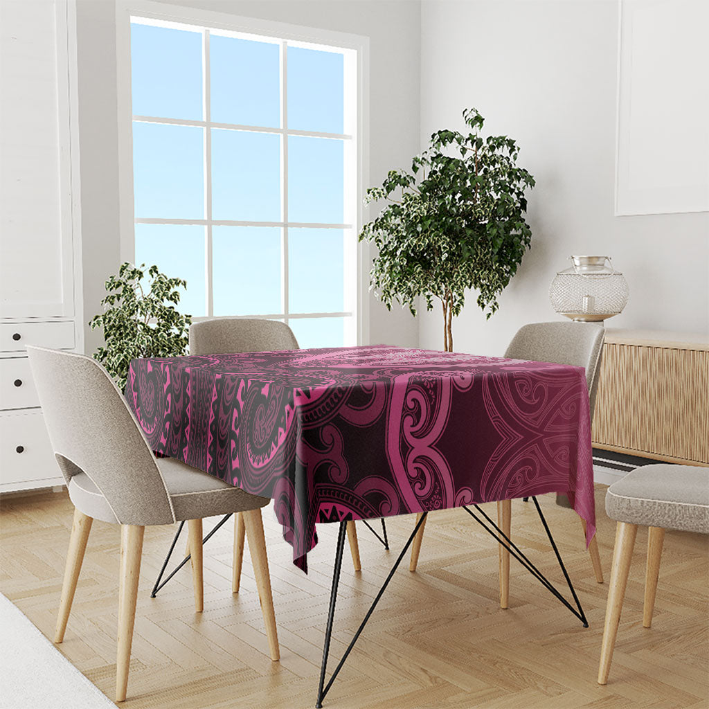 Aotearoa Breast Cancer Tablecloth Maori Tribal Pattern