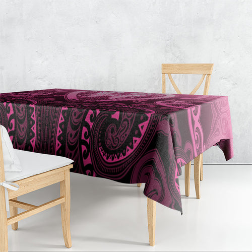 Aotearoa Breast Cancer Tablecloth Maori Tribal Pattern