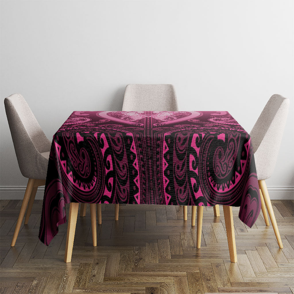 Aotearoa Breast Cancer Tablecloth Maori Tribal Pattern