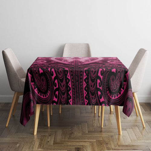 Aotearoa Breast Cancer Tablecloth Maori Tribal Pattern
