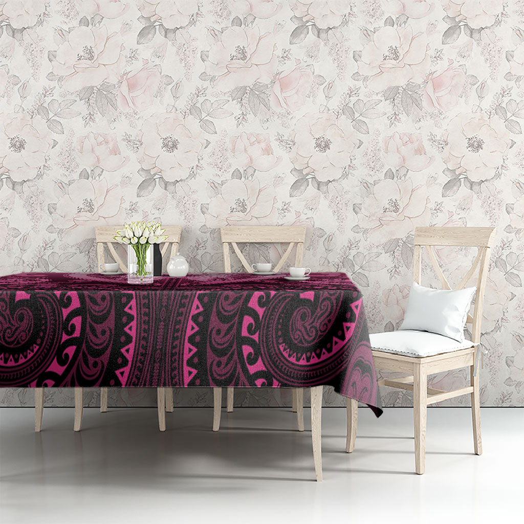Aotearoa Breast Cancer Tablecloth Maori Tribal Pattern