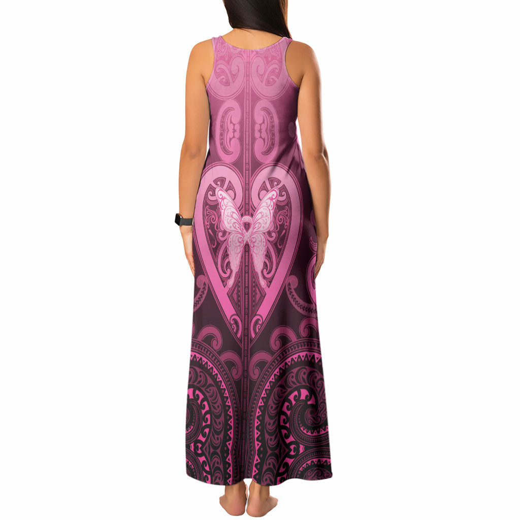 Aotearoa Breast Cancer Tank Maxi Dress Maori Tribal Pattern