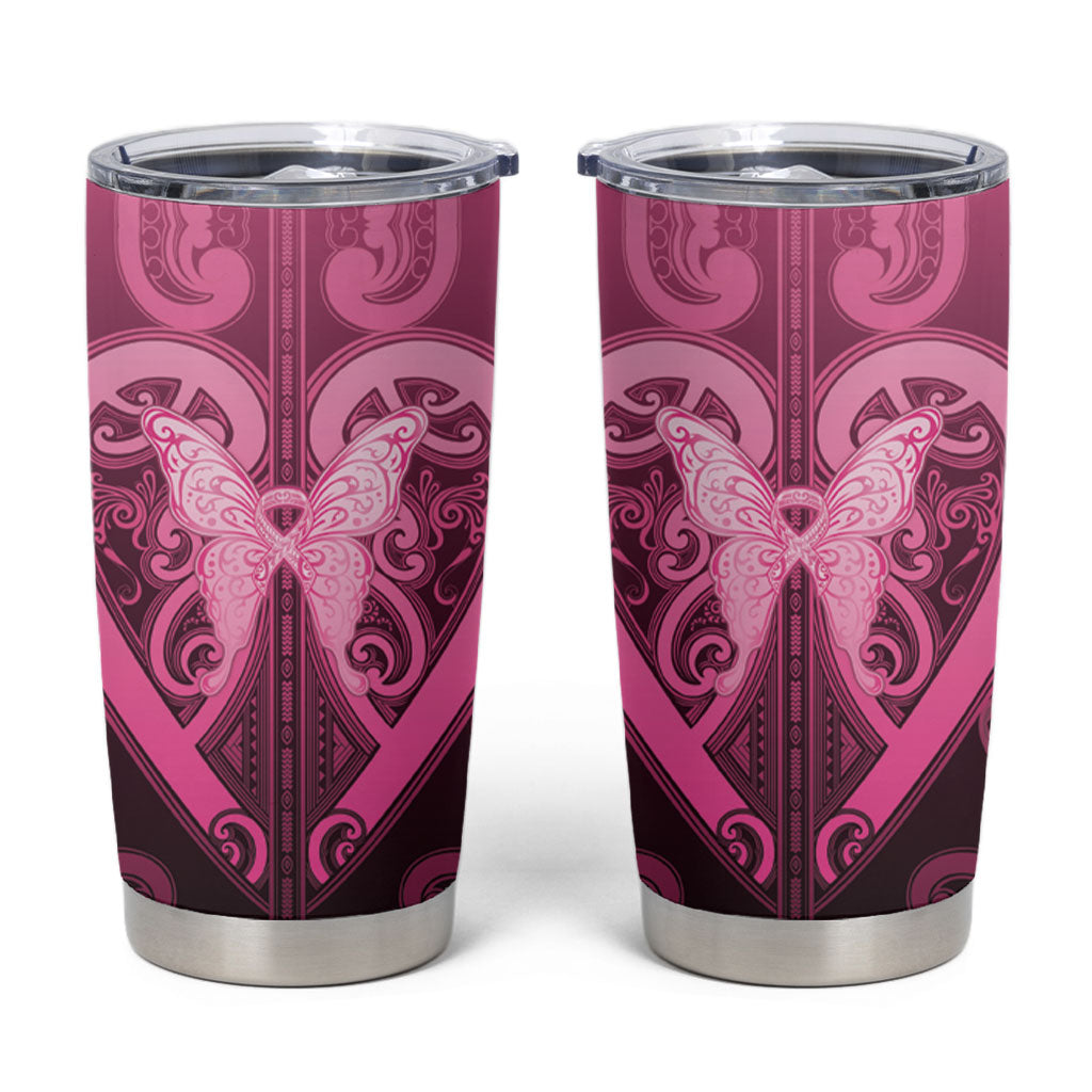 Aotearoa Breast Cancer Tumbler Cup Maori Tribal Pattern