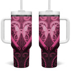 Aotearoa Breast Cancer Tumbler With Handle Maori Tribal Pattern