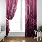 Aotearoa Breast Cancer Window Curtain Maori Tribal Pattern