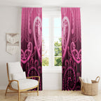 Aotearoa Breast Cancer Window Curtain Maori Tribal Pattern