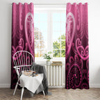 Aotearoa Breast Cancer Window Curtain Maori Tribal Pattern