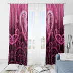 Aotearoa Breast Cancer Window Curtain Maori Tribal Pattern