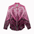 Aotearoa Breast Cancer Women Casual Shirt Maori Tribal Pattern