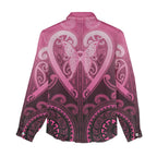 Aotearoa Breast Cancer Women Casual Shirt Maori Tribal Pattern