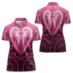 Aotearoa Breast Cancer Women Polo Shirt Maori Tribal Pattern