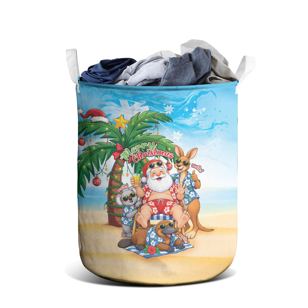 Aussie Christmas Laundry Basket Santa Summer Vibes