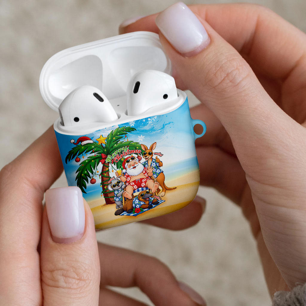 Aussie Christmas AirPods Case Santa Summer Vibes